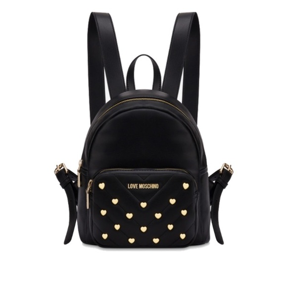 Love Moschino Handbags - Love Moschino Faux Leather Small Studded Backpack
